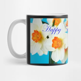 Narcissus  'Barrett Browning'   Daffodil Happy Easter message Mug